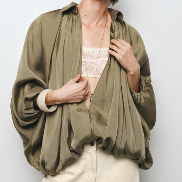 Zara PUFFED BOMBER JACKET ZW COLLECTION - Picture 4 of 9